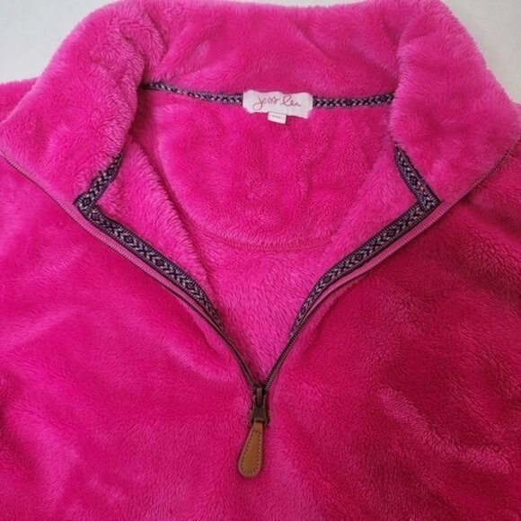 jess lea Womens Fuzzy Hot Pink Pullover Jacket Quarter Zip With Pockets SOFT XXL - Picture 4 of 5